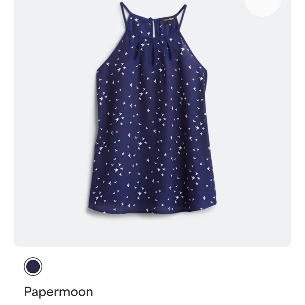 Papermoon Dark Blue Patterned Halter Top